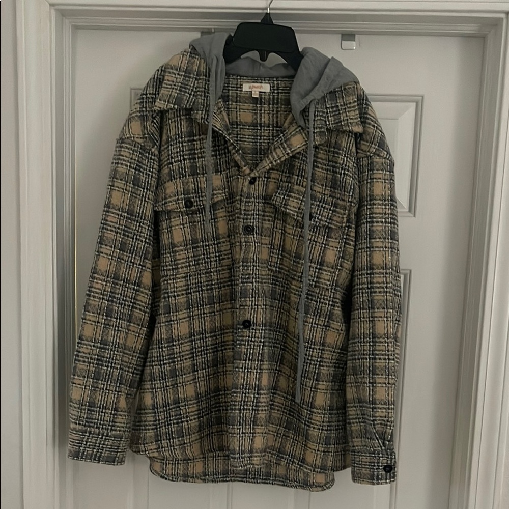 Plaid Hooded Flannel Shacket
